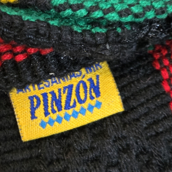 Vtg Pinzon Rasta Hippy Boho Multicolor Mini Backpack Bag 9X9 Drawstring Flap - Picture 2 of 13